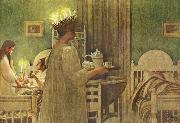 Carl Larsson Lucia Morning oil on canvas